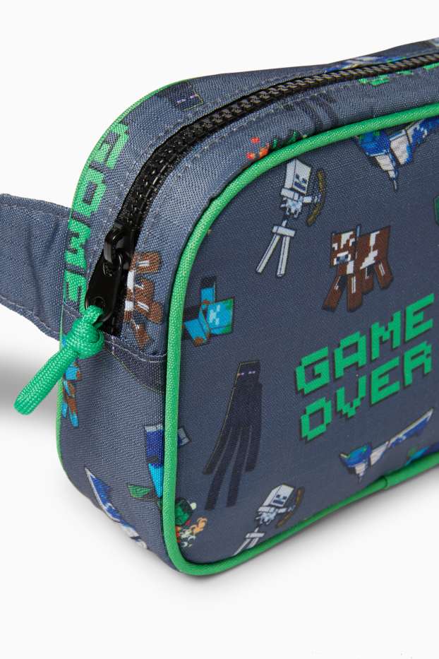 Kinderen: meisjes - Minecraft - heuptasje - groen / grijs