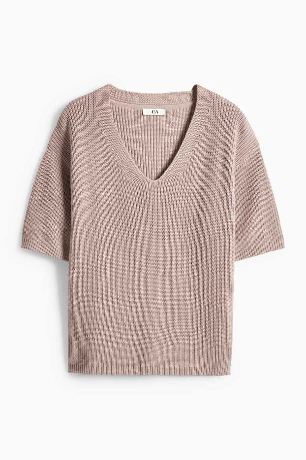 Dámské - Svetr - světle hnědá