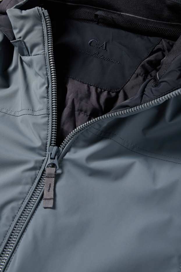 Herren - Jacke mit Kapuze - gefüttert - wasserabweisend - grau