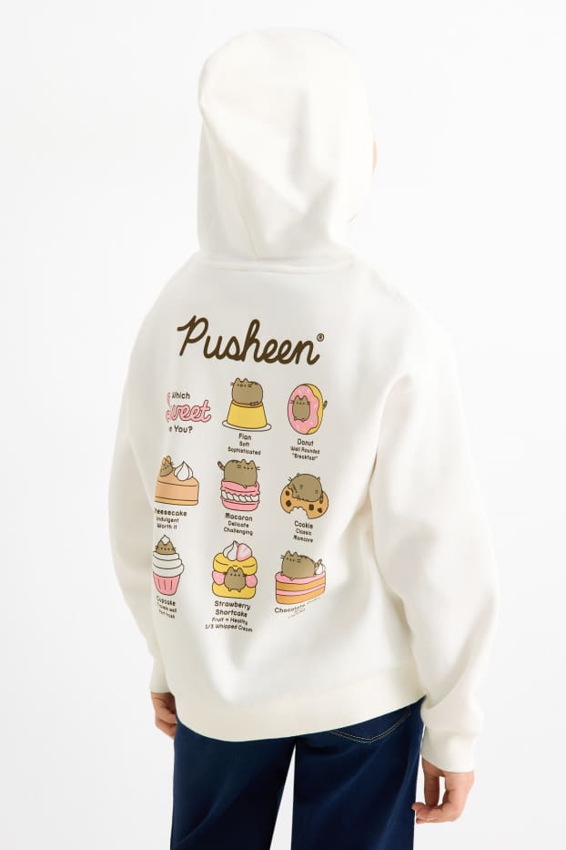 Enfants filles - Pusheen - sweat à capuche - blanc