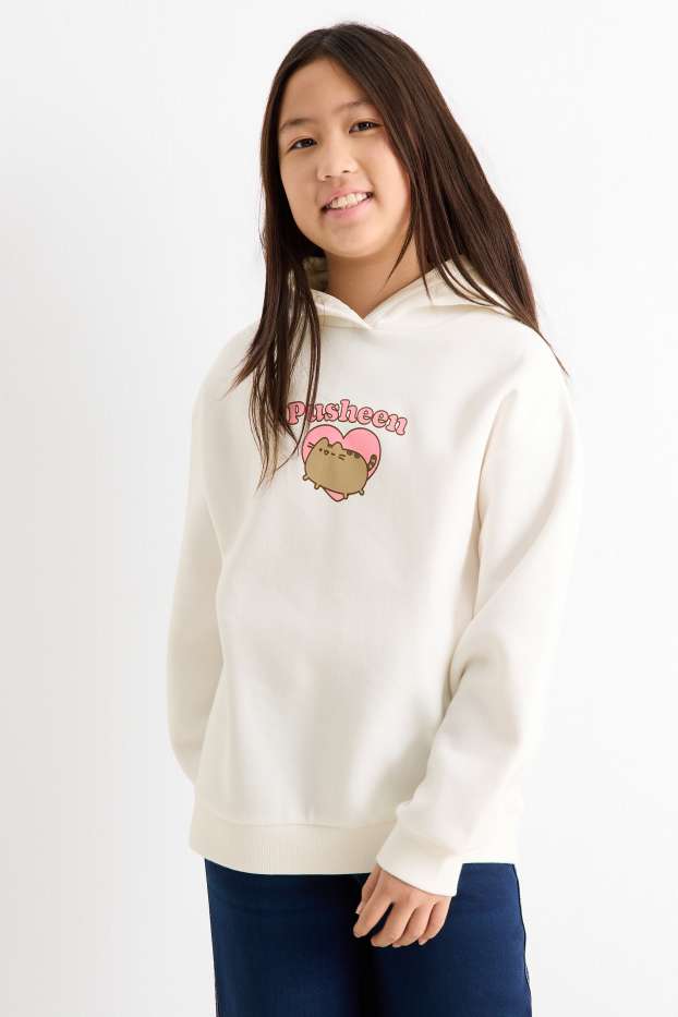 Enfants filles - Pusheen - sweat à capuche - blanc