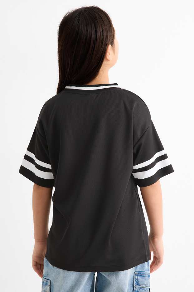 Enfants filles - SmileyWorld® - haut à manches courtes - finition brillante - noir