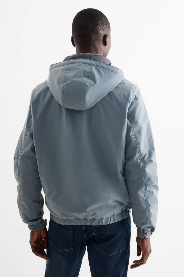 Herren - Jacke mit Kapuze - gefüttert - wasserabweisend - grau