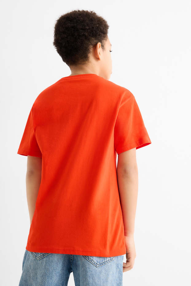 Kinder Buben - Minecraft - Weihnachts-Kurzarmshirt - orange