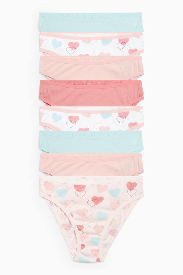 Kinder Mädchen - Multipack 8er - Herz - Slip - rosa