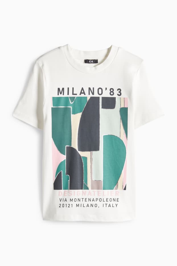 Damen - T-Shirt - Regular Fit - weiß