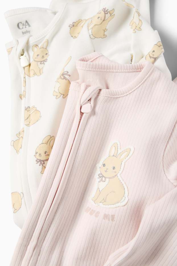 Baby: meisjes - Babypyjama - wit / roze