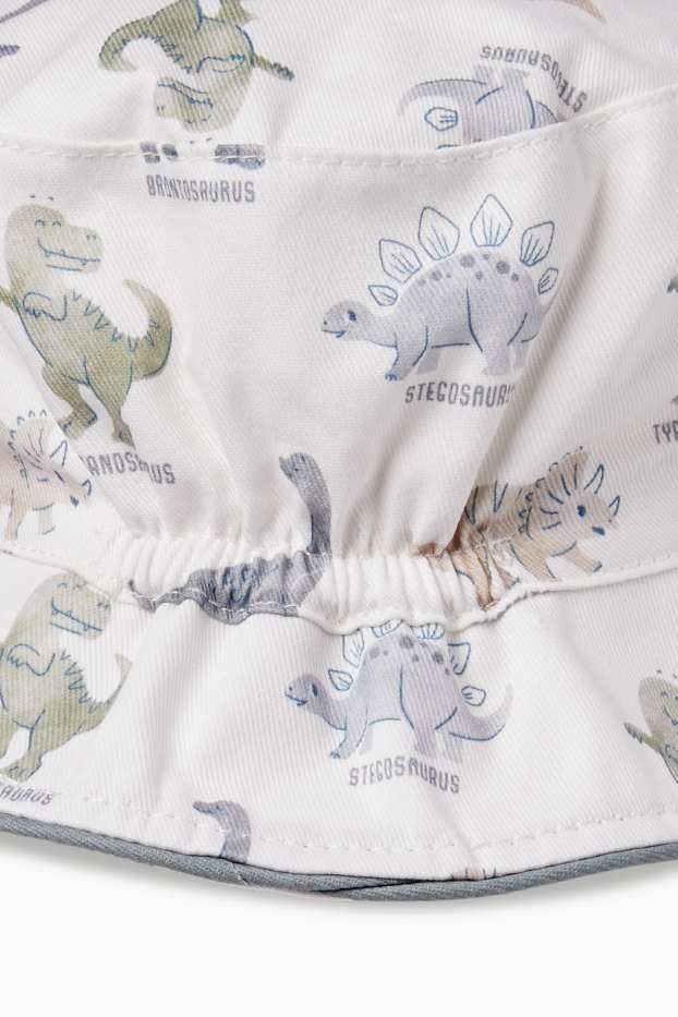 Baby Jungen - Dino - Baby-Hut - weiss / hellblau