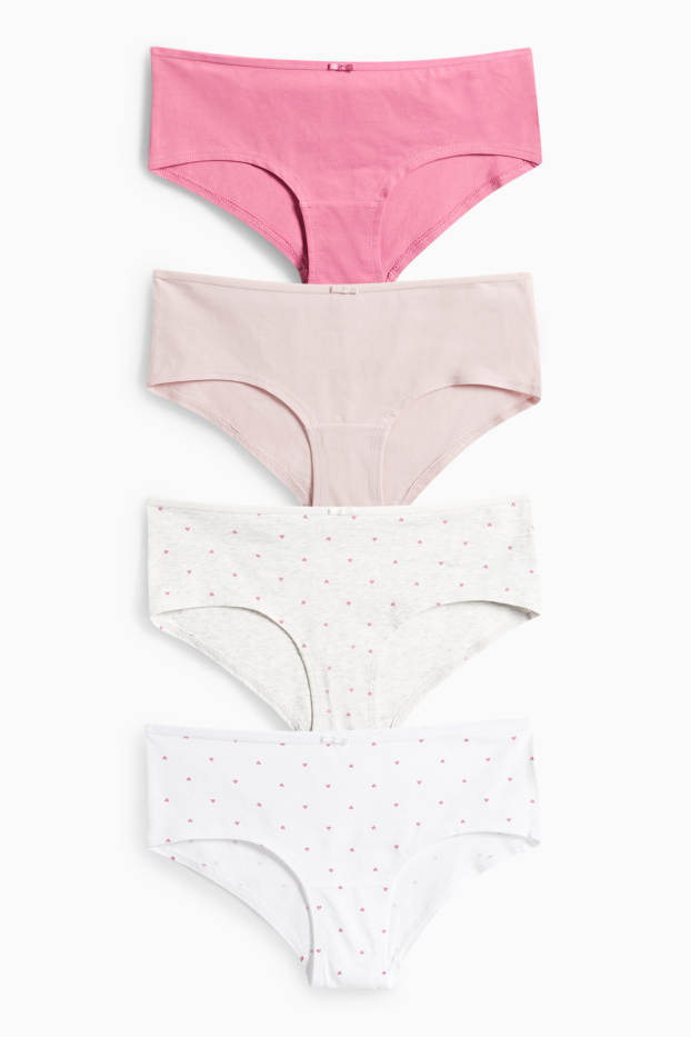 Femmes - Culotte hipster - blanc / rose