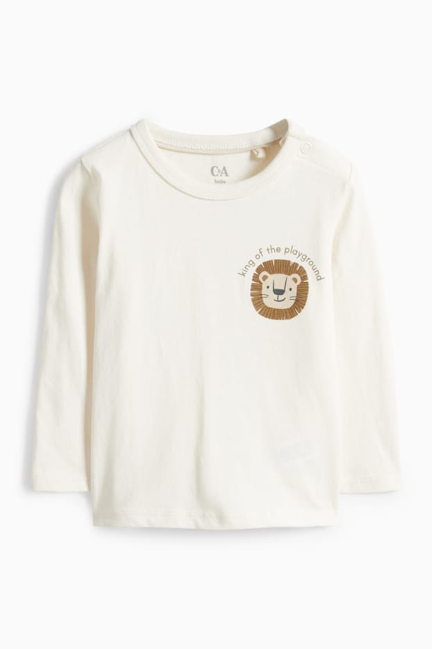 Bébés garçons - Lion - tenue pour bébé - 3 pièces - vert / blanc crème