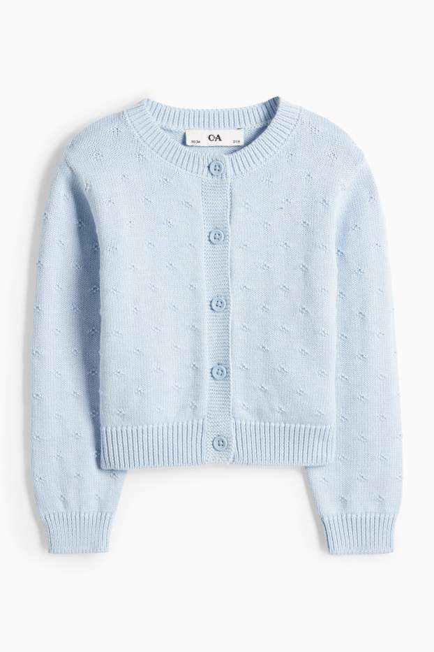 Děti - dívky - Pletený kardigan - strukturovaný - světle modrá