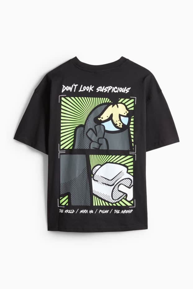 Děti - chlapci - Among Us - tričko s krátkým rukávem - černá