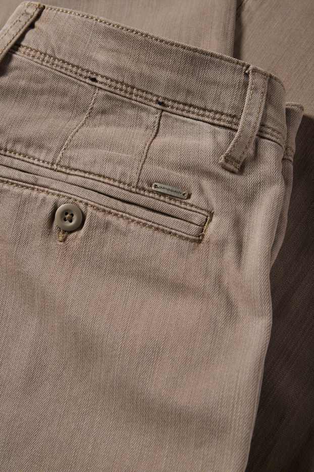 Pánské - Kalhoty chino - slim fit - khaki