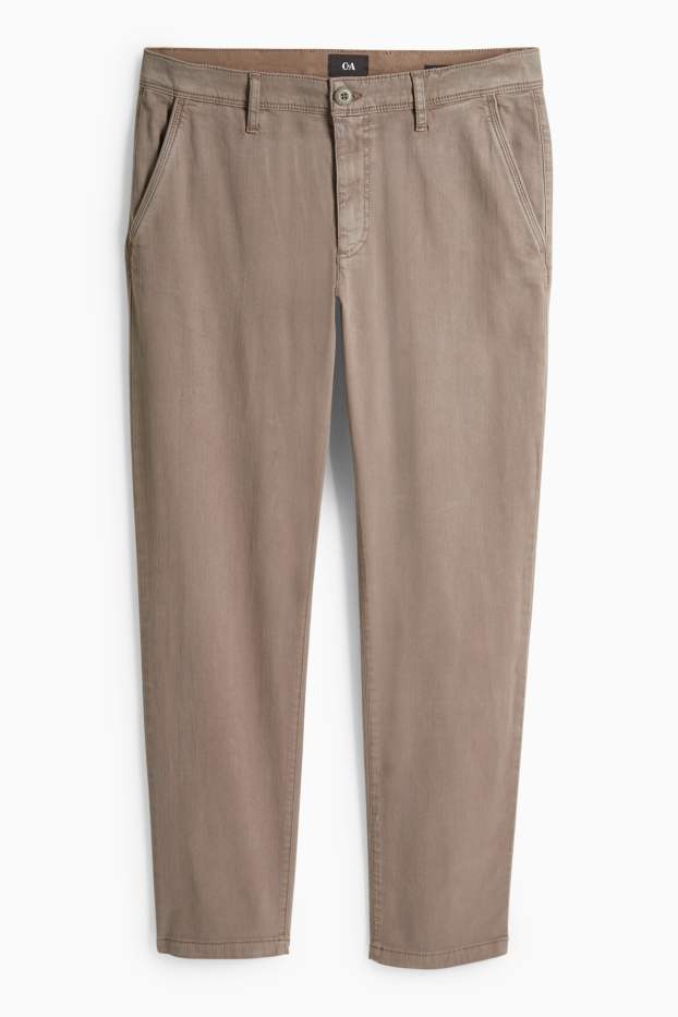 Pánské - Kalhoty chino - slim fit - khaki