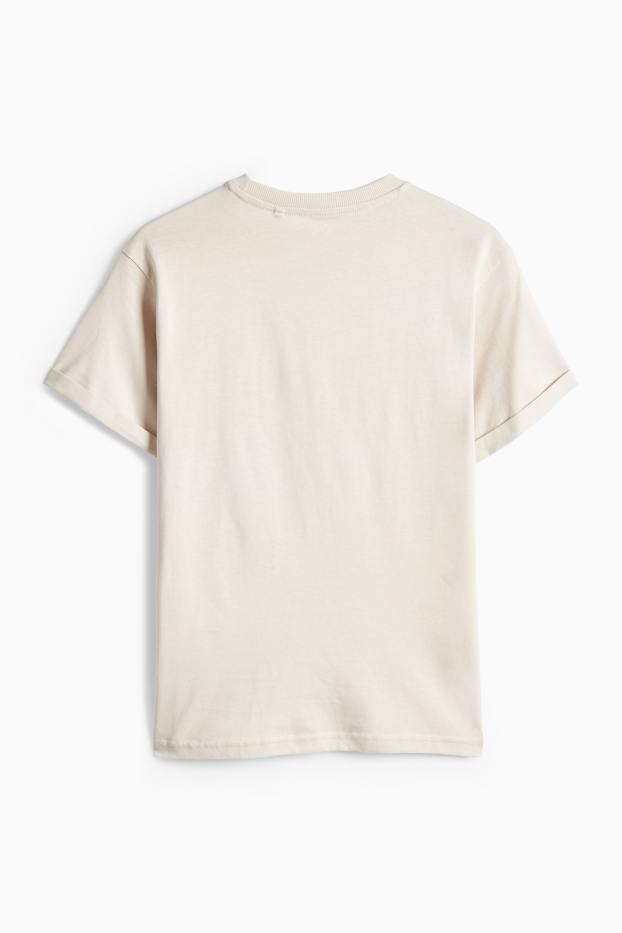 Children Boys - Skateboarder - short sleeve T-shirt - light beige