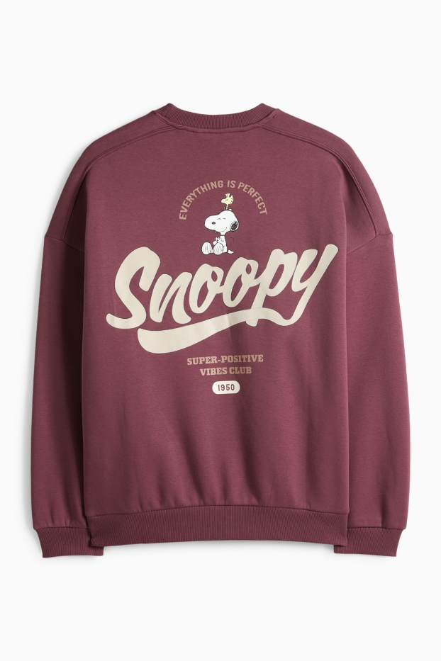 Donna - Felpa oversize - Peanuts - bordeaux
