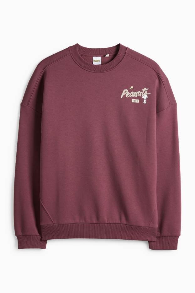 Donna - Felpa oversize - Peanuts - bordeaux