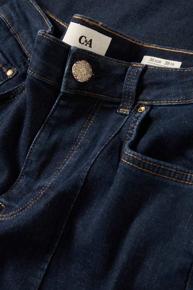 Femmes - Wide leg jean - mid waist - jean bleu foncé