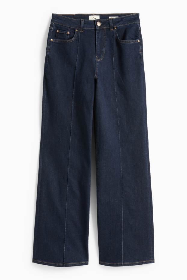 Femmes - Wide leg jean - mid waist - jean bleu foncé