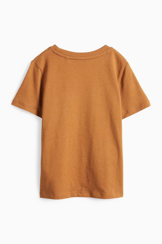 Kinder Jungen - Farm - Kurzarmshirt - Glanz-Effekt - braun