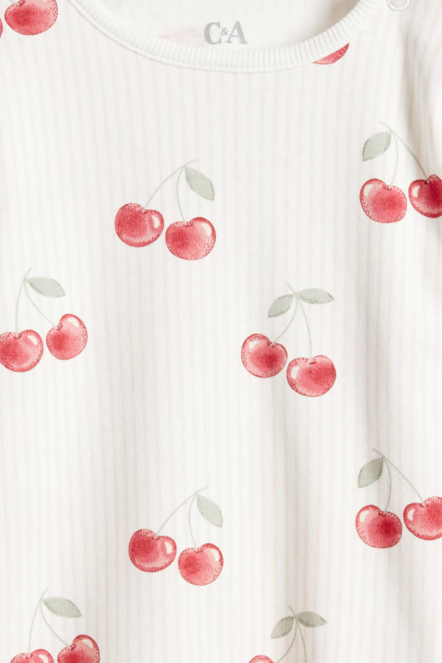 Baby Mädchen - Multipack 2er- Kirsche - Baby-Pyjama - 4 teilig - weiss / rot