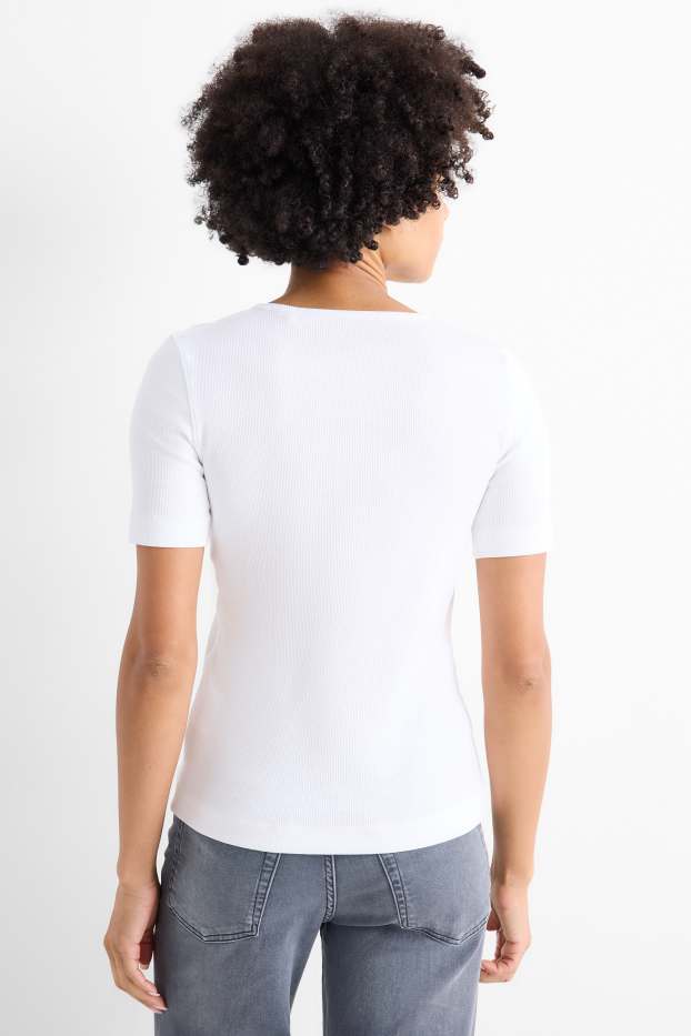 Dames - T-shirt - zwart / wit