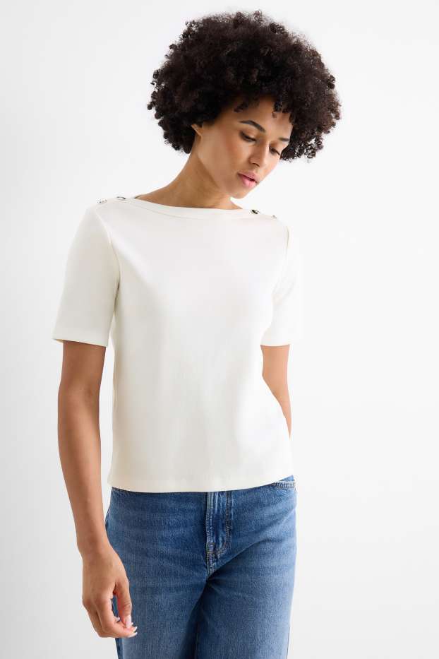 Donna - T-shirt - regular fit - bianco