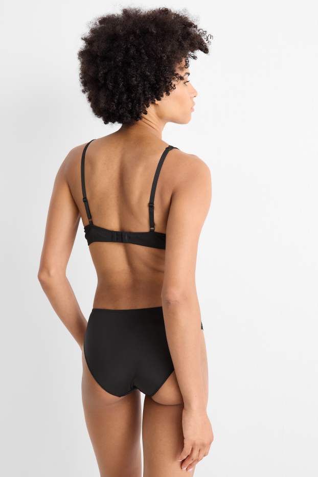 Femei - Sutien cu armătură - PLUNGE - vătuit - negru