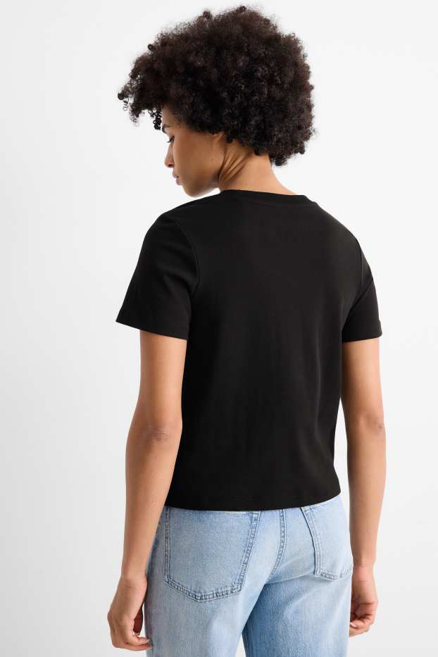 Women - Multipack of 2 - T-shirt - slim fit - black / white