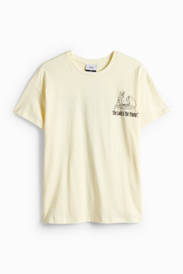 Dámské - Tričko - oversized - Lady a Tramp - světle žlutá