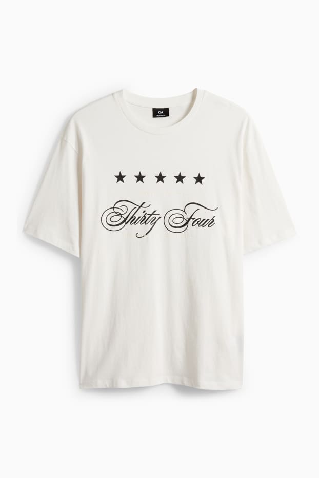 Heren - T-shirt - relaxed fit - wit