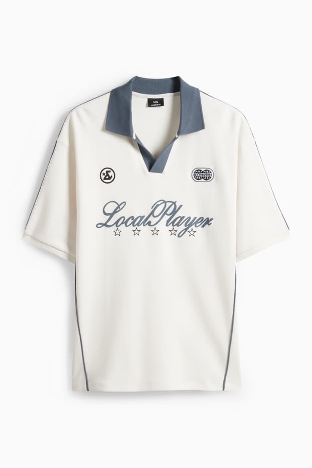 Men - T-shirt - oversized - cremewhite