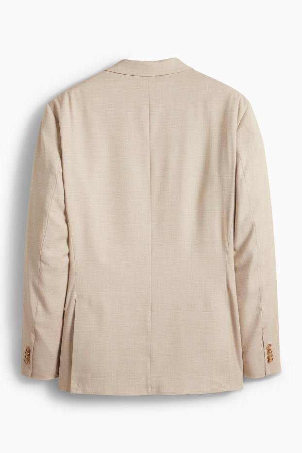 Hommes - Veste de costume - regular fit - extensible - à carreaux - beige