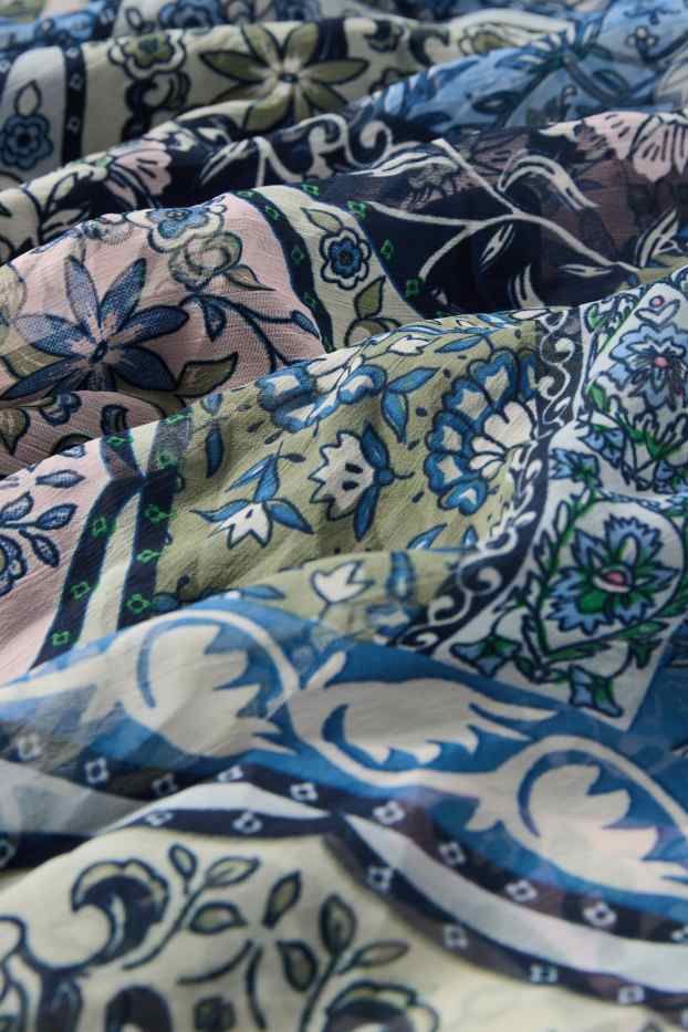 Damen - Chiffon-Rock - gemustert - dunkelblau