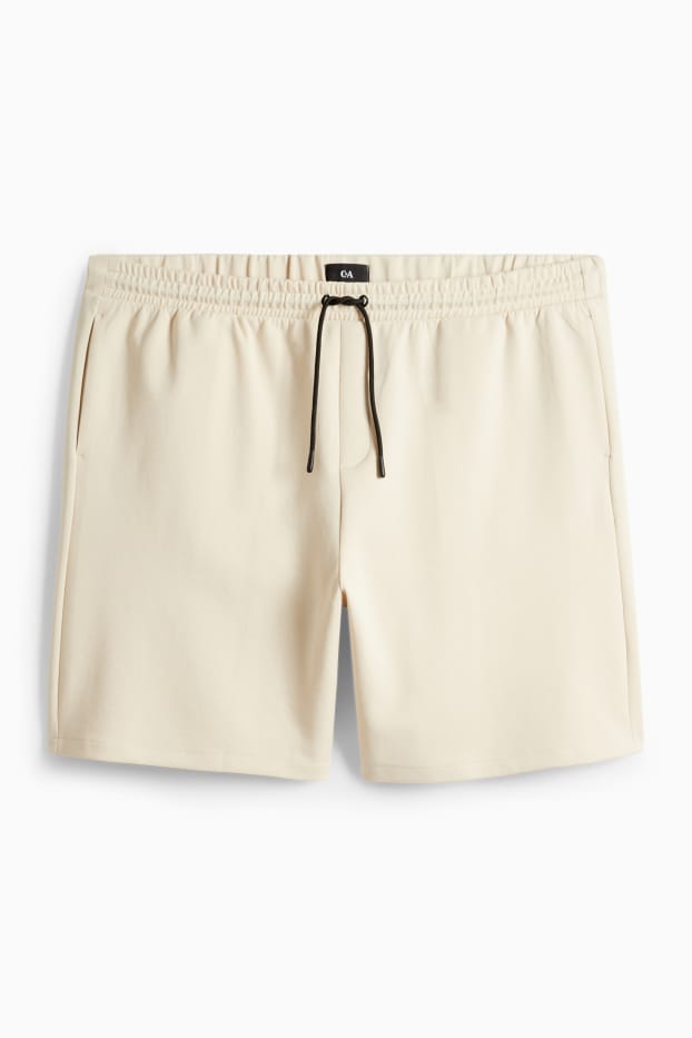 Home - Pantalons curts de xandall - texturats - beix clar