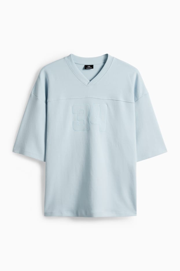 Uomo - T-shirt - oversize - azzurro