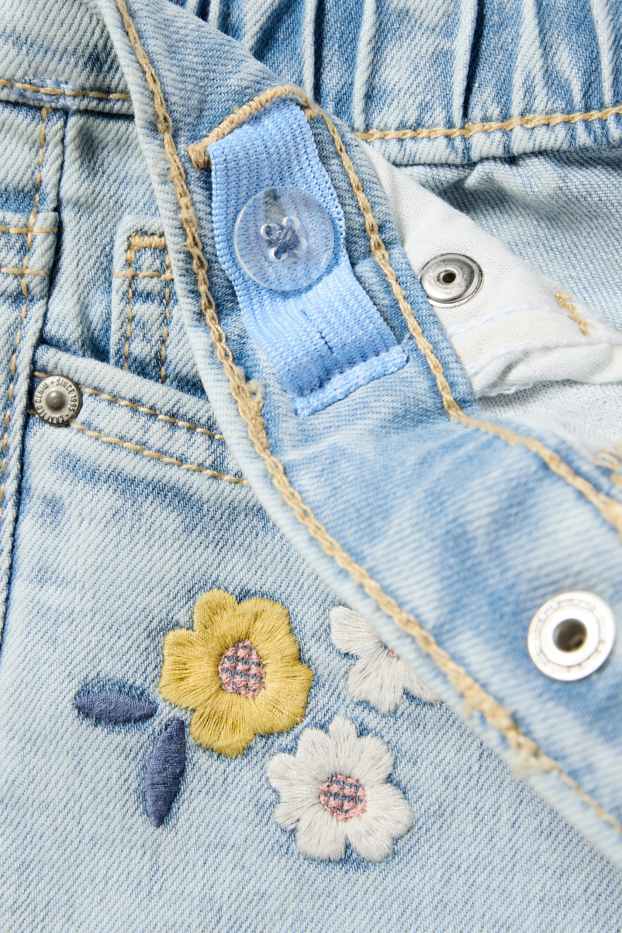 Copii - Fete - Floare - relaxed jeans - LYCRA® - denim-albastru deschis