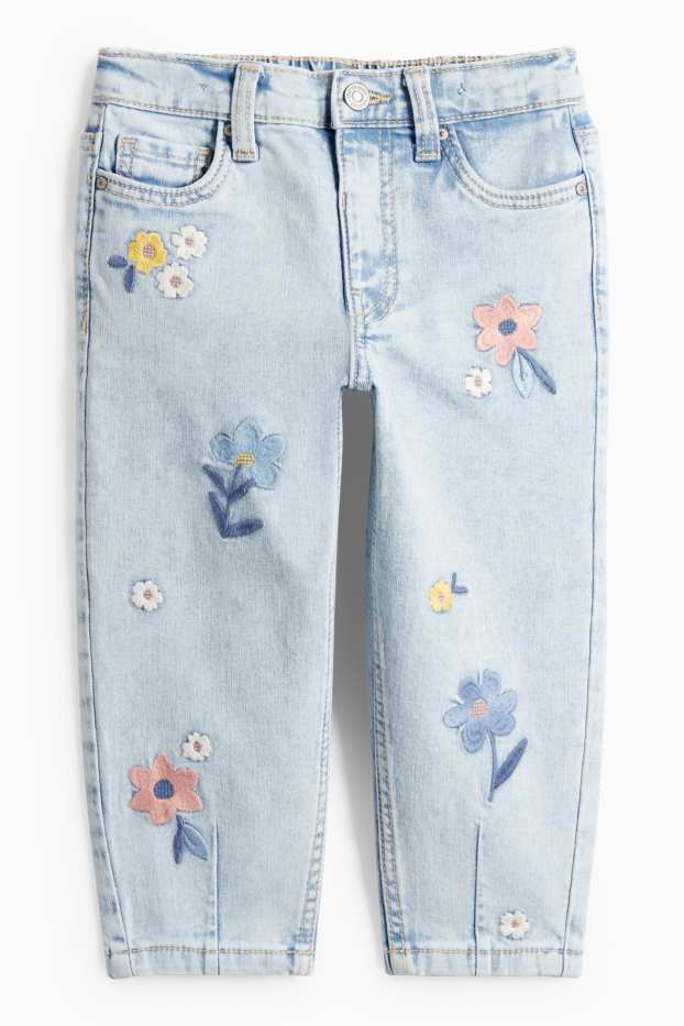 Copii - Fete - Floare - relaxed jeans - LYCRA® - denim-albastru deschis