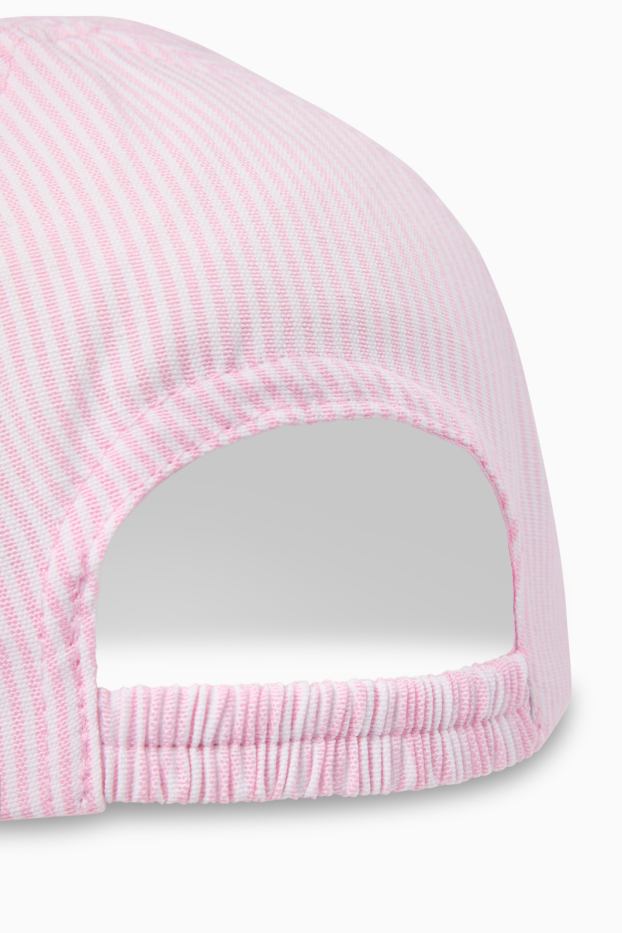 Baby Girls - Minnie Mouse - baby cap - striped - rose