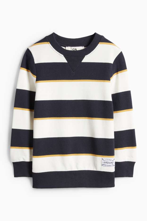 Kinder Jungen - Sweatshirt - gestreift - dunkelblau