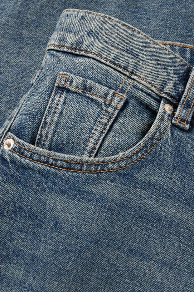 Femei - Baggy jeans - talie medie - denim-albastru