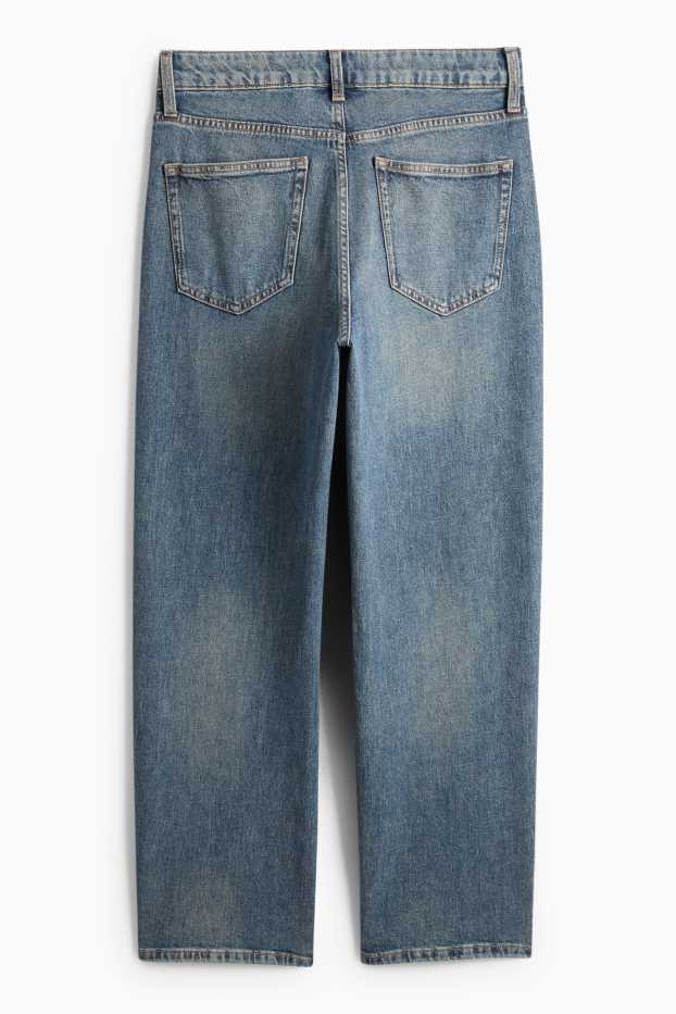 Femei - Baggy jeans - talie medie - denim-albastru