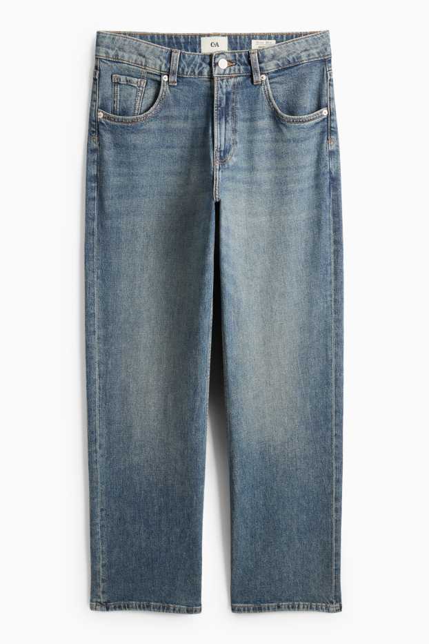 Femei - Baggy jeans - talie medie - denim-albastru