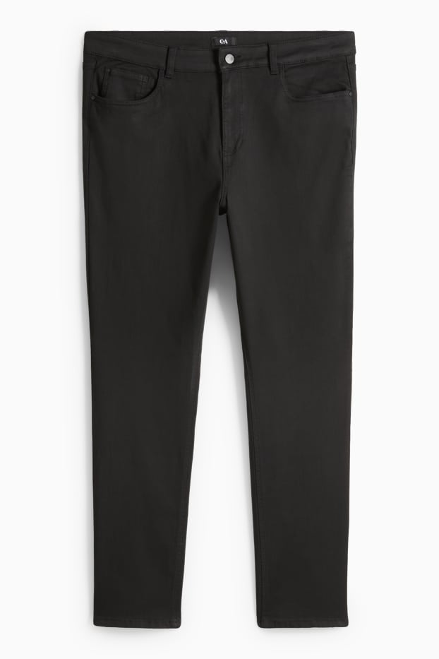 Women - Cloth trousers - high waist - slim fit - black