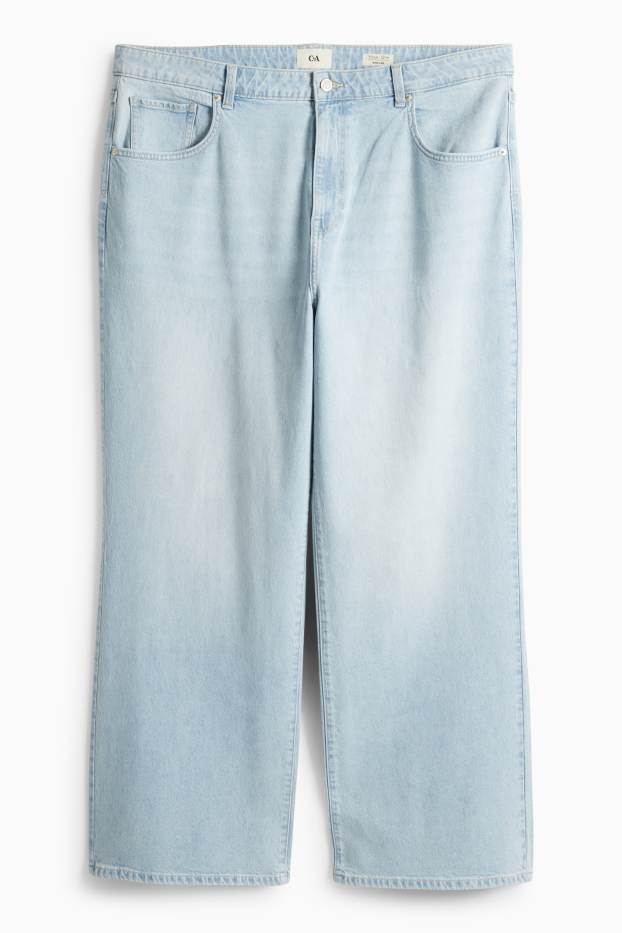 Femei - Wide leg jeans - talie înaltă - denim-albastru deschis