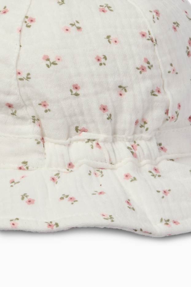 Bébés filles - Petites fleurs - bob bébé - blanc