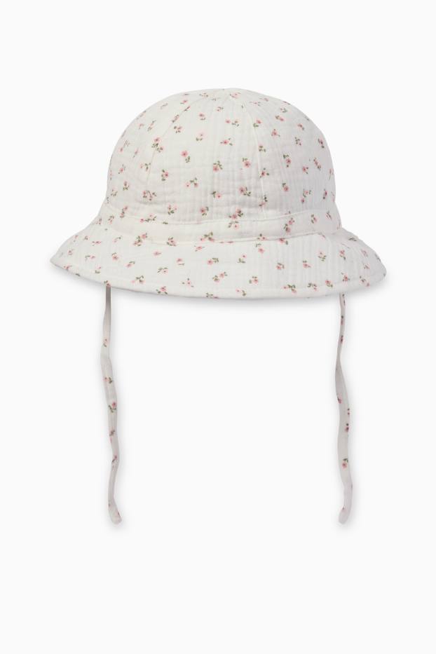 Bébés filles - Petites fleurs - bob bébé - blanc