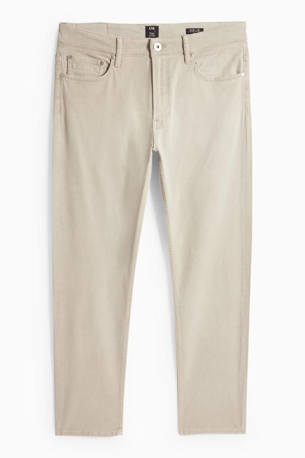 Hommes - Pantalon - slim fit - LYCRA® - beige clair