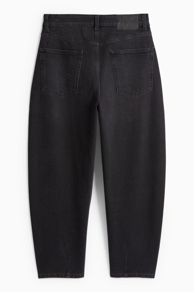 Damen - Barrel Jeans - High Waist - dunkeljeansgrau