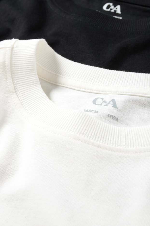 Bambine - Confezione da 2 - maglia a maniche corte - nero / bianco